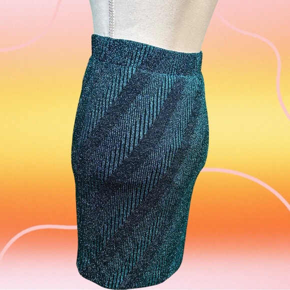 NWT ROTATE Birger Christensen ‘Kristinia’ Striped Skirt in “Crystal Teal” Size 2 - Picture 8 of 16